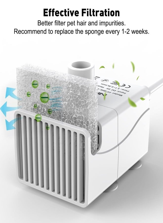 إنبيت نافورة مياه للكلاب NPET DF10، سعة 170 أونصة/1.3 جالون/5 لتر، موزع مياه أوتوماتيكي كبير للحيوانات الأليفة، نافورة مياه للقطط مع طقم تنظيف، فلتر بديل للقطط والكلاب والحيوانات الأليفة المتعددة (مضخة بديلة). - Image 5